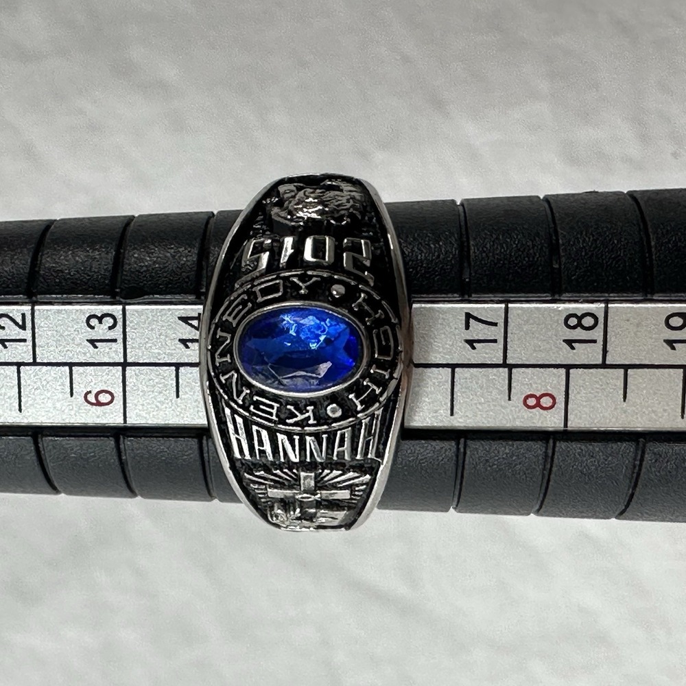 Keystone Valadium Kennedy High School Class Ring Silver Tone Size 7 2015 Hannah - Picture 2 of 8